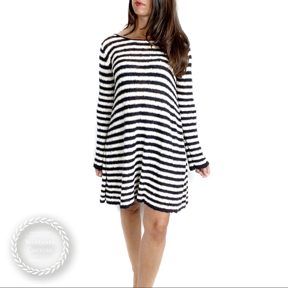 Free People Dresses & Skirts - FREE PEOPLE Knitted Striped Sweater Dress